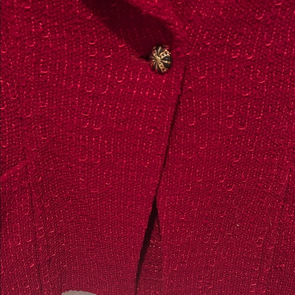 St. John Collection Textured Red Blazer - Picture 5 of 12